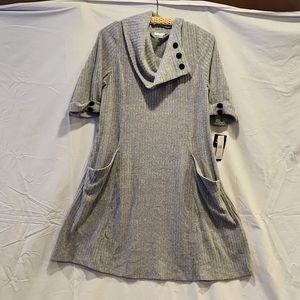 Women's gray XL short sleeve fleece dress
